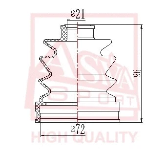 Bellow, drive shaft (ASBT-INGH)