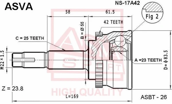 Joint Kit, drive shaft (NS-17A42)