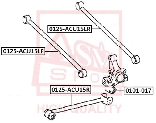 Control/Trailing Arm, wheel suspension (0125-ACU15LR)
