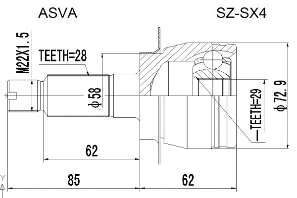 Joint Kit, drive shaft (SZ-SX4)