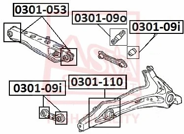 Mounting, control/trailing arm (0301-110)