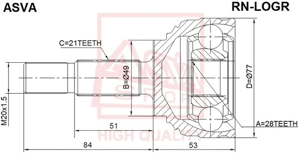 Joint Kit, drive shaft (RN-LOGR)
