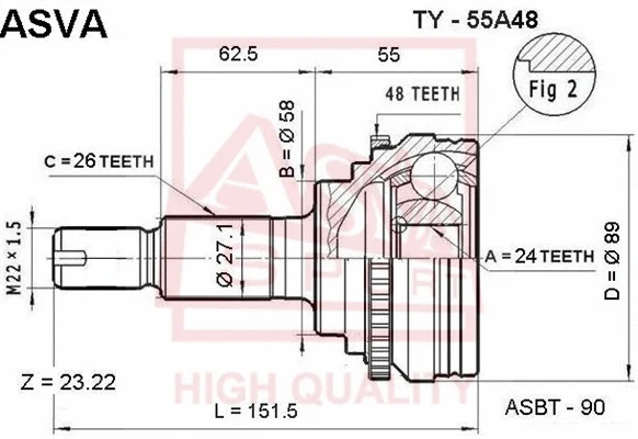 Joint Kit, drive shaft (TY-55A48)