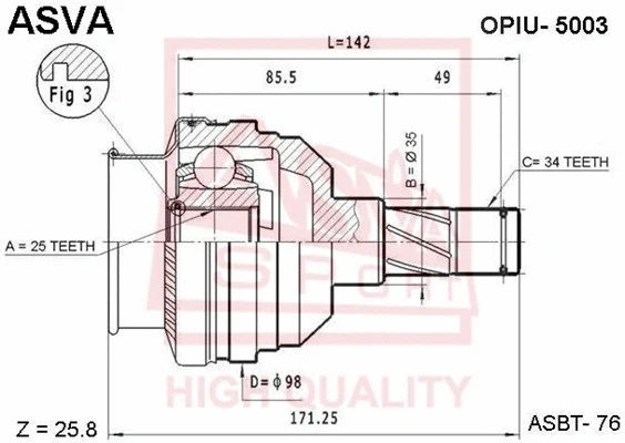 Joint Kit, drive shaft (OPIU-5003)
