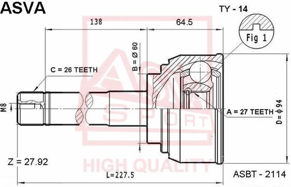 Joint Kit, drive shaft (TY-14)