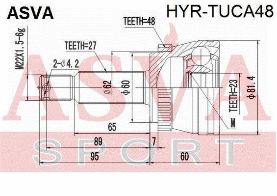 Joint Kit, drive shaft (HYR-TUCA48)