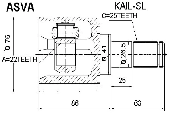 Joint Kit, drive shaft (KAIL-SL)