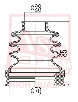 Bellow, drive shaft (ASBT-INN16E)