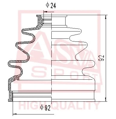 Bellow, drive shaft (ASBT-122)