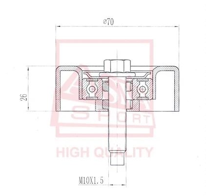 Tensioner Pulley, V-belt (FDBP-008)