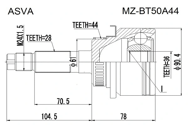 Joint Kit, drive shaft (MZ-BT50A44)