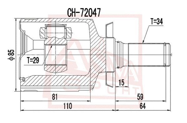 Joint Kit, drive shaft (CHRIL-V200AT)