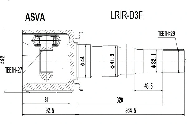 Joint Kit, drive shaft (LRIR-D3F)