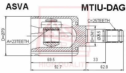 Joint Kit, drive shaft (MTIU-DAG)