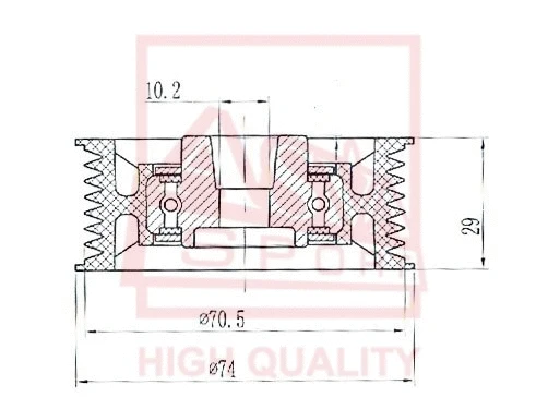Tensioner Pulley, V-belt (MTBP-024)