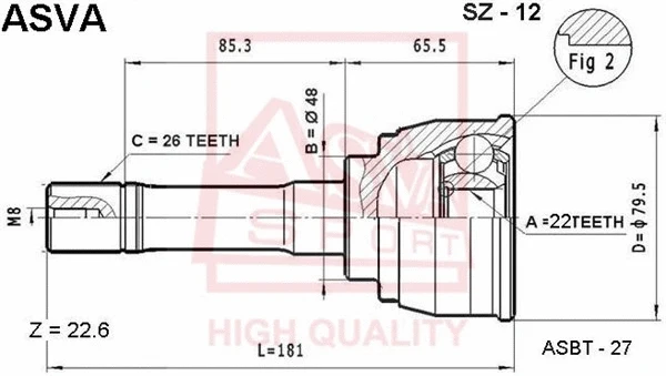 Joint Kit, drive shaft (SZ-12)