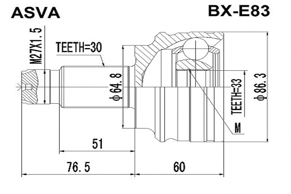 Joint Kit, drive shaft (BX-E83)