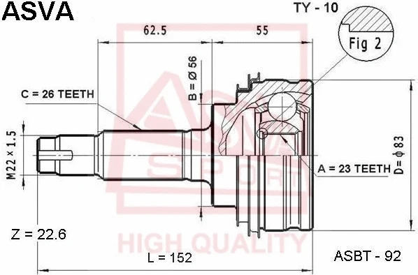 Joint Kit, drive shaft (TY-10)