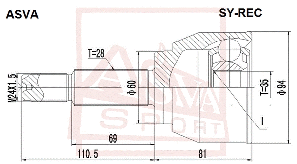 Joint Kit, drive shaft (SY-REC)