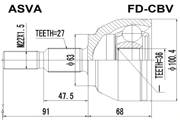 Joint Kit, drive shaft (FD-CBV)