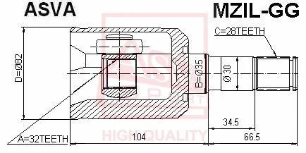 Joint Kit, drive shaft (MZIL-GG)