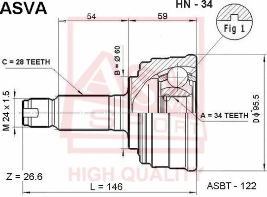 Joint Kit, drive shaft (HN-34)