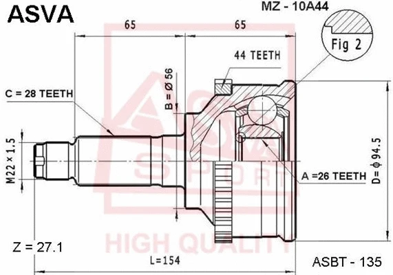 Joint Kit, drive shaft (MZ-10A44)