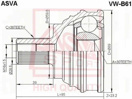 Joint Kit, drive shaft (VW-B61)