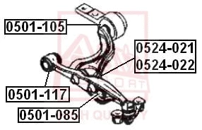 Mounting, control/trailing arm (0501-105)