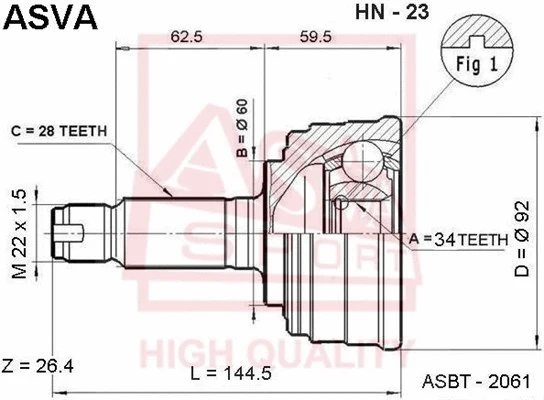 Joint Kit, drive shaft (HN-23)