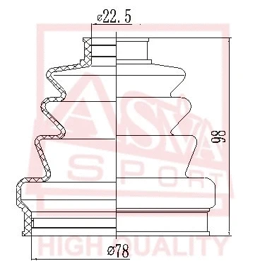 Bellow, drive shaft (ASBT-14)