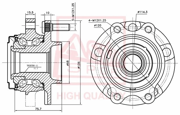 Wheel Hub (NSWH-Z51MFL)
