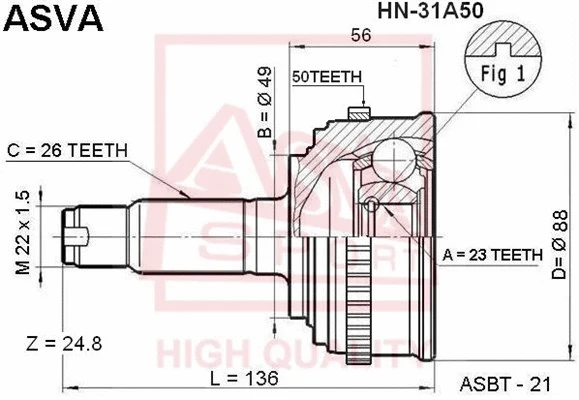Joint Kit, drive shaft (HN-31A50)