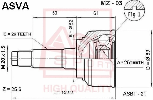 Joint Kit, drive shaft (MZ-03)