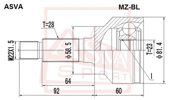 Joint Kit, drive shaft (MZ-BL)