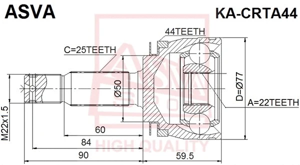 Joint Kit, drive shaft (KA-CRTA44)