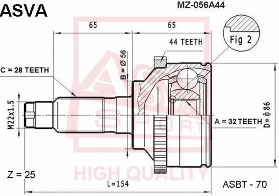 Joint Kit, drive shaft (MZ-056A44)