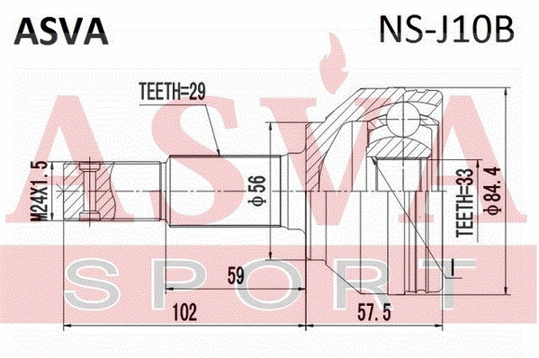 Joint Kit, drive shaft (NS-J10B)