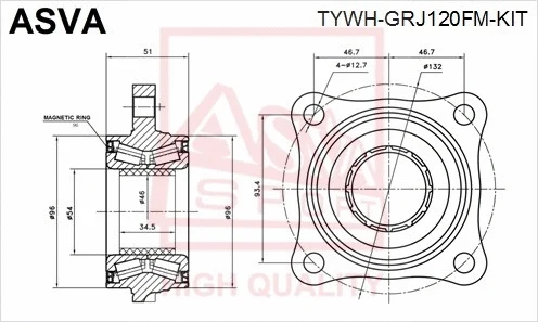 Wheel Hub (TYWH-GRJ120FM-KIT)