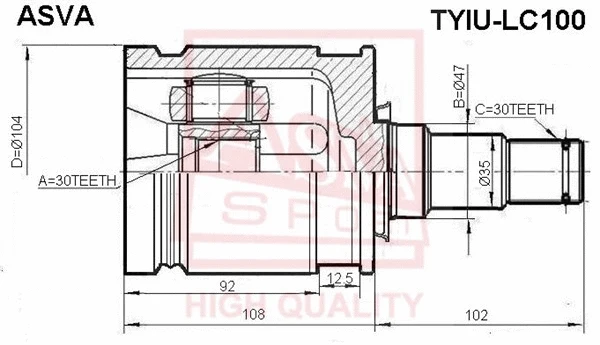 Joint Kit, drive shaft (TYIU-LC100)