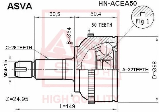 Joint Kit, drive shaft (HN-ACEA50)
