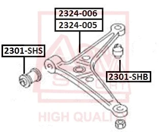 Mounting, control/trailing arm (2301-SHB)