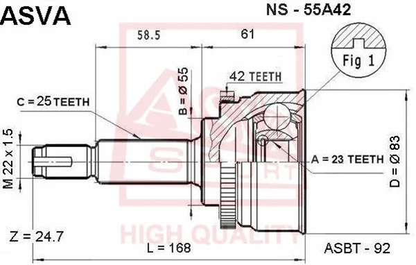Joint Kit, drive shaft (NS-55A42)