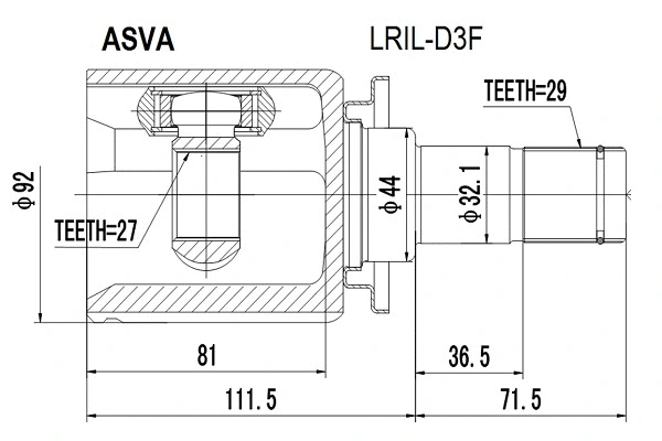 Joint Kit, drive shaft (LRIL-D3F)