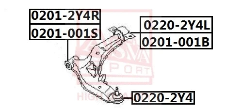 Mounting, control/trailing arm (0201-001B)