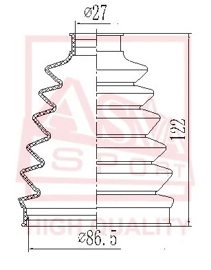 Bellow, drive shaft (ASBT-DJ)