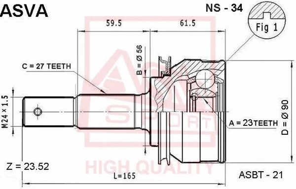 Joint Kit, drive shaft (NS-34)