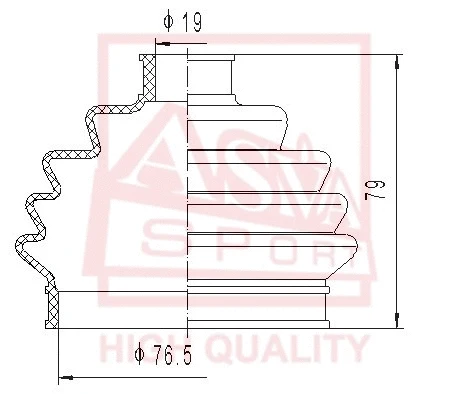 Bellow, drive shaft (ASBT-20)