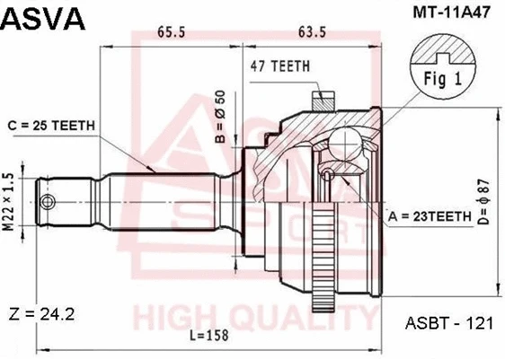 Joint Kit, drive shaft (MT-11A47)