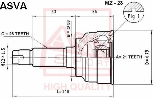 Joint Kit, drive shaft (MZ-23)